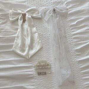 Elegant White Bridal Hair Accessories Set